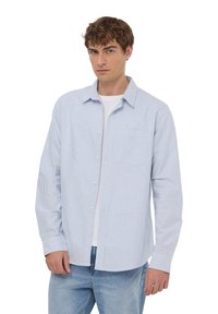 Terranova OXFORD A RIGHE - Camicia - var celeste