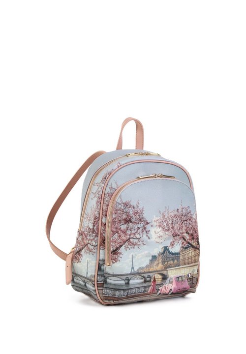 YNOT Zaino Medio Donna YES380S6 London Cafe, PVC, Stile Casual, 26,5 x 30,5 x 13 cm