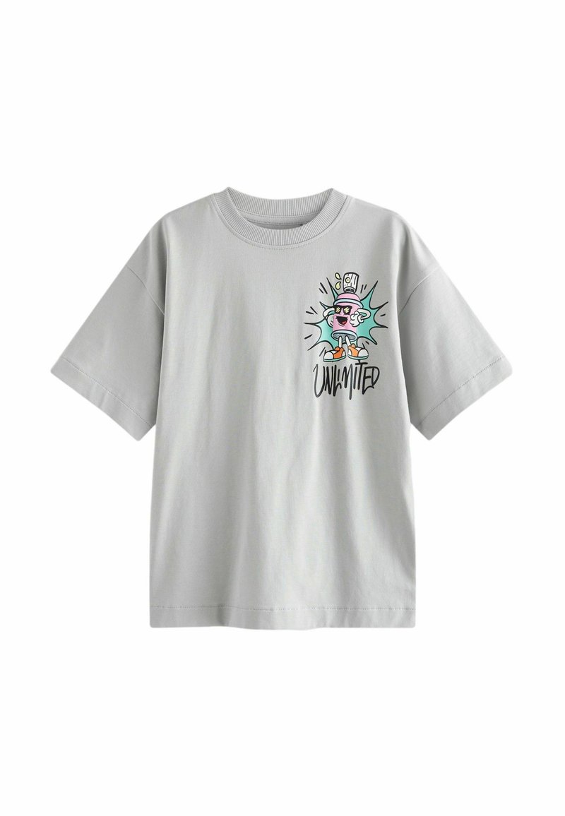 Next RELAXED FIT SHORT SLEEVE GRAPHIC STANDARD - T-shirt con stampa - grey graffiti back print