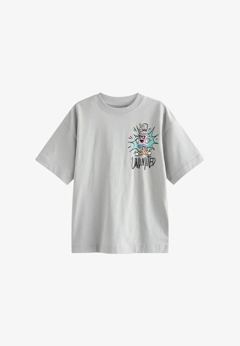 Next SHORT SLEEVE GRAPHIC STANDARD - T-shirt med print - grey graffiti back print