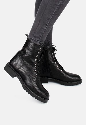 DUNGABALL - Enkellaarsjes met plateauzool - black