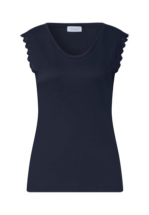 Street One Studio, TOP WITH V-NECK AND RUFFLES - Top - maritime blue