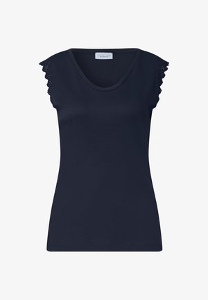 Street One Studio, TOP WITH V-NECK AND RUFFLES - Top - maritime blue