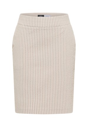 Cecil, KNEE-LENGTH JOGGER SKIRT IN SEERSUCKER QUALITY - Jupe trapèze - grain beige