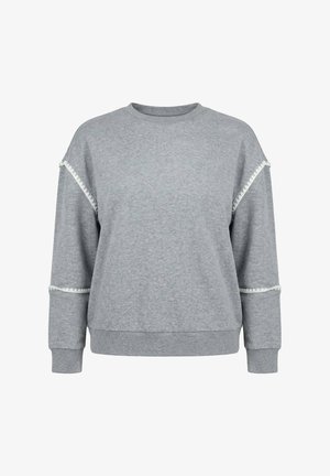 Ulla Popken, SWEATER, HÄKEL-DETAILS, CLASSIC, RUNDHALS, HALBARM - Sweatshirt - mottled grey