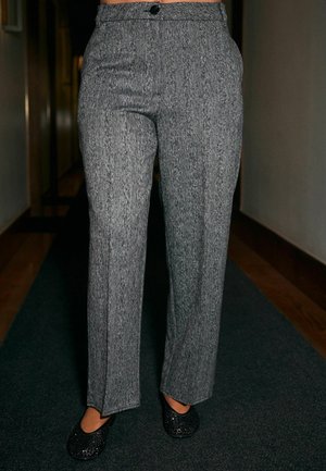 Next TALL FIT - PREMIUM HERRINGBONE BARREL - Kalhoty - black white