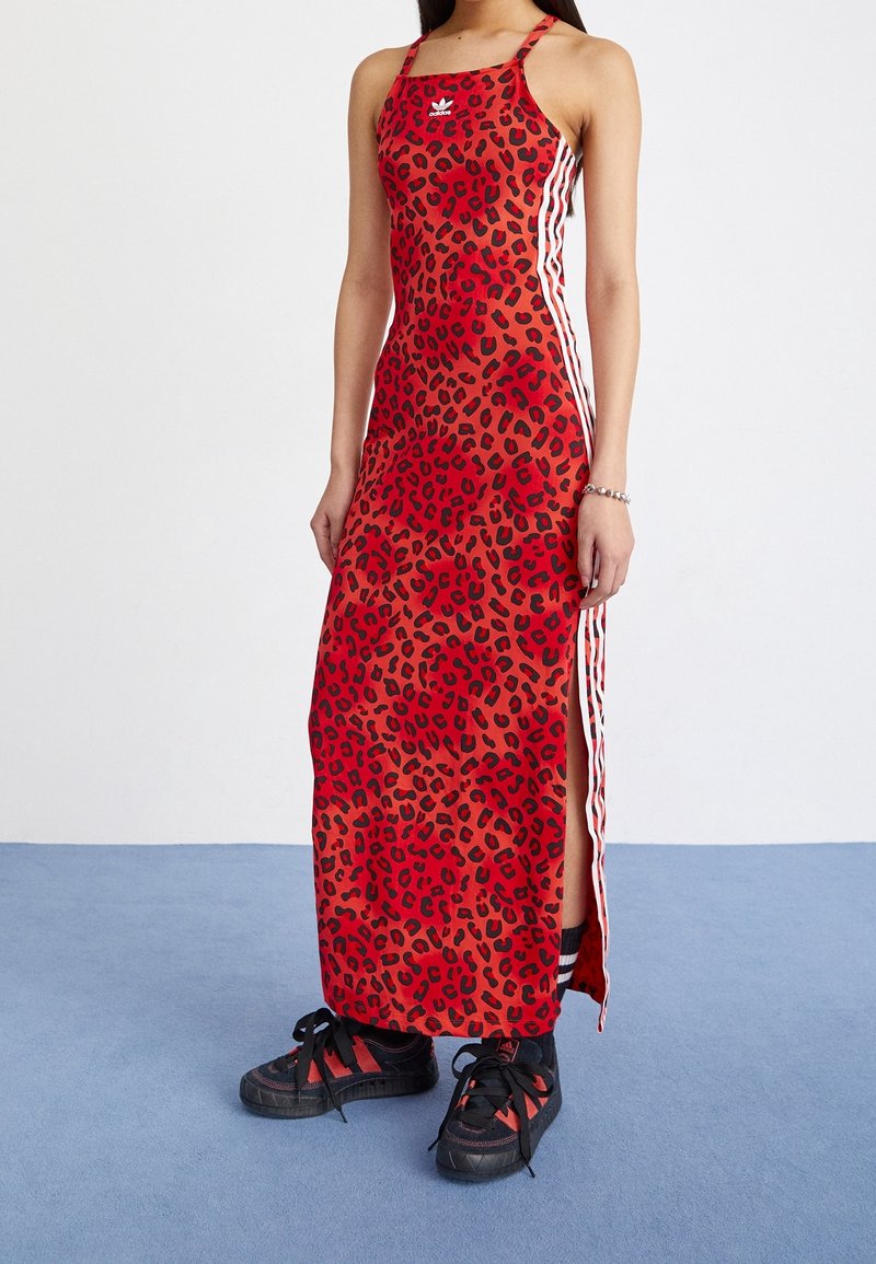 strapless open back dress Red Leopard Print Satin Slip Maxi Dress  Cindy Jane Boutique