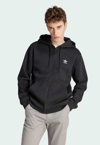 adidas Originals TREFOIL ESSENTIALS FULL-ZIP - Felpa con zip - black