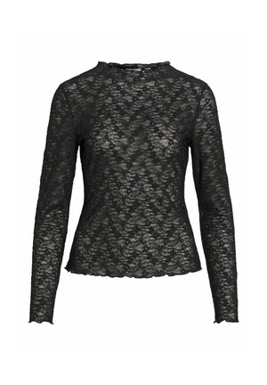 VILA, LONG SLEEVED TOP VIFAY HIGH NECK - Blouse - black beauty