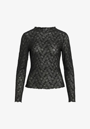 VILA, LONG SLEEVED TOP VIFAY HIGH NECK - Bluse - black beauty