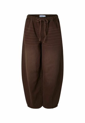 Pieces, BARREL FIT JEANS PCSILVIA PULL UP - Jean boyfriend - hot fudge