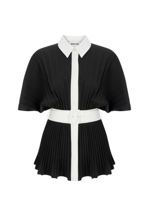 COLORBLOCK PLEATED - Kevyt takki - black, white