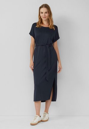MIT BINDEGÜRTEL - Jersey dress - navy