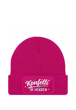 MoonWorks MIT PATCH SPRUCH FASCHING KARNEVAL PARTY - Beanie - pink