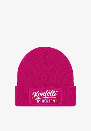 MoonWorks MIT PATCH SPRUCH FASCHING KARNEVAL PARTY - Beanie - pink