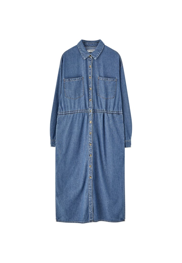 PULL&BEAR Blousejurk blauw PULL&BEAR Blousejurk blauw