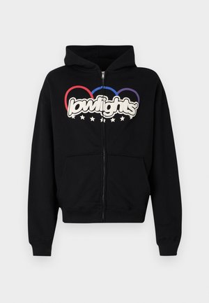 LOW LIGHTS STUDIOS® THREE RING LOGO ZIP HOODIE UNISEX - Užtrauktuku užsegamas treningas - black
