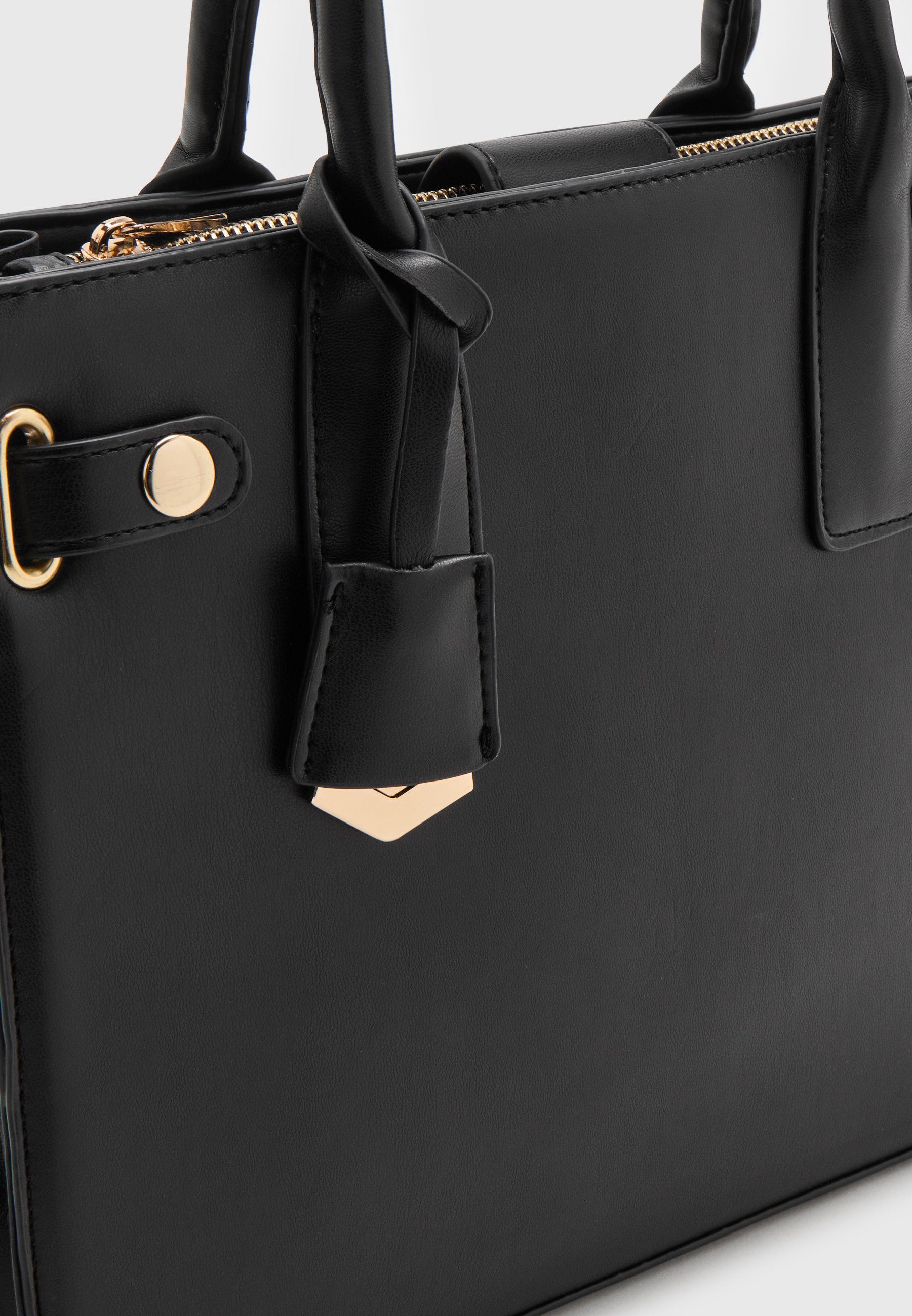 black structured tote bag