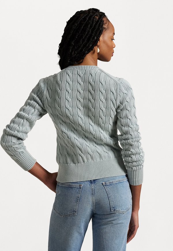 CABLE KNIT COTTON CARDIGAN - Cardigan - light chambray4