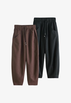 Next, 2 PACK - Pantalon classique - black/chocolate brown