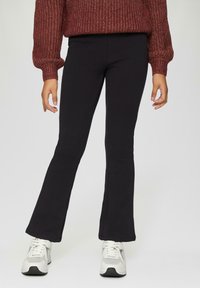 s.Oliver INTERLOCKMIT FLARED LEG - Leggings - Hosen - schwarz