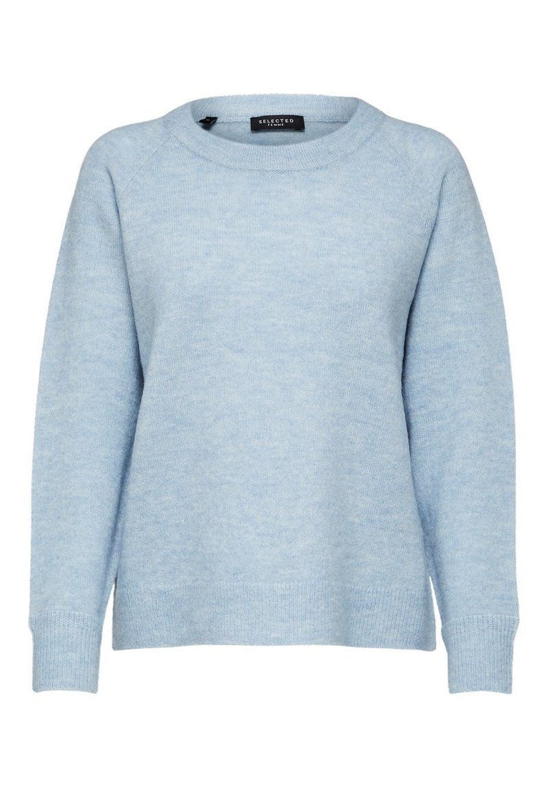 Selected Femme LULU O-NECK - Camisola - cashmere blue