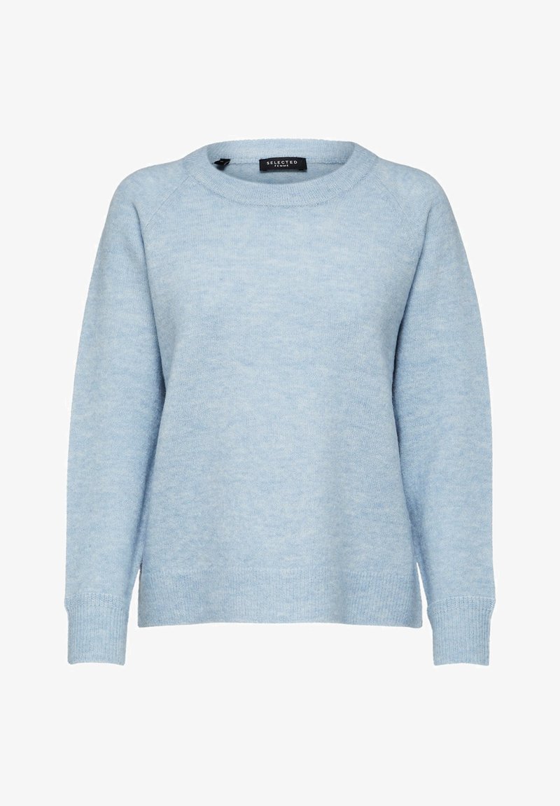 Selected Femme LULU O-NECK - Camisola - cashmere blue