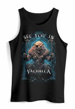 Neverless Canotta Donna Valhalla Viking Asce Nordiche Racerback Nero XXL 100% Cotone