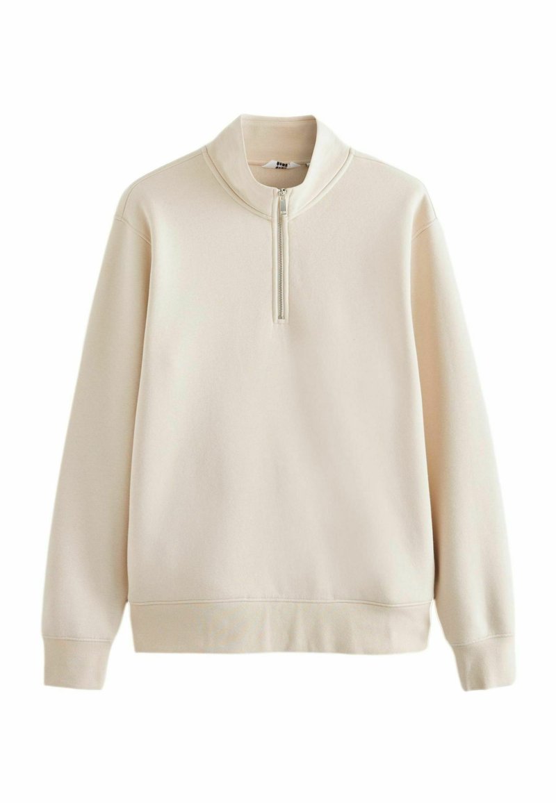 Next - HALF ZIP FUNNEL NECK - Sweatshirt - ecru white, Vergrößern