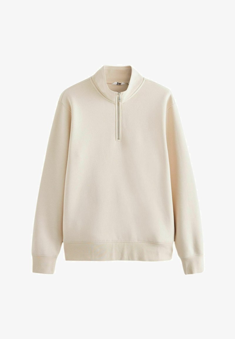 Next HALF ZIP FUNNEL NECK - Felpa - ecru white