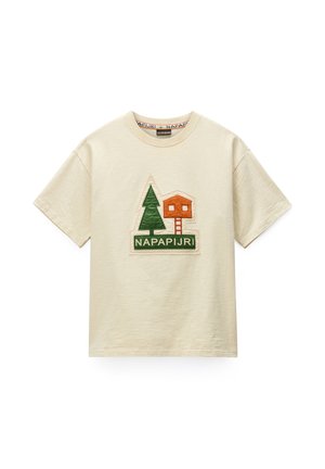 Napapijri, TRAHUS SS - T-shirts print - light beige