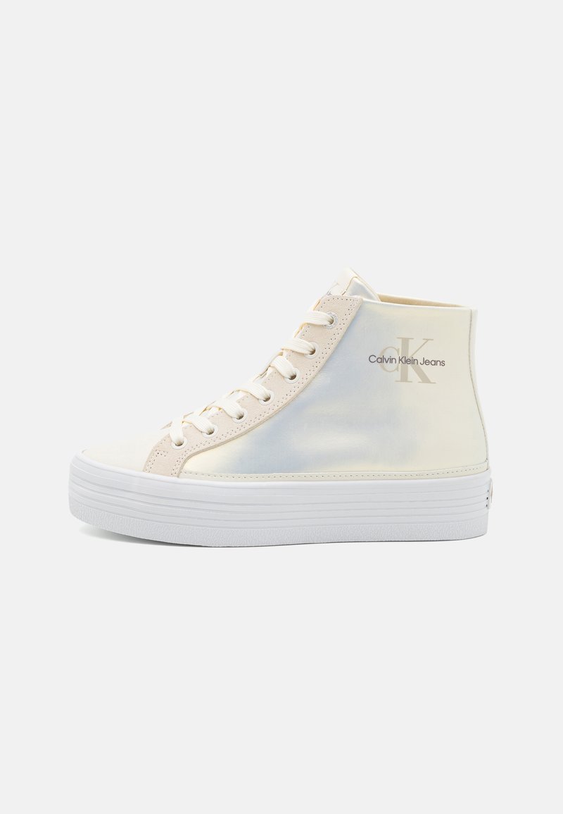 Calvin Klein Jeans BOLD MIX - Sneakers hoog - creamy white
