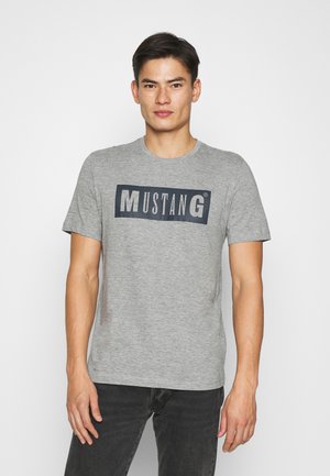 Mustang ALEX LOGO TEE - T-Shirt print - mid grey