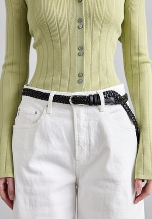 BRAIDED BELT - Cintura intrecciata - black/silver-coloured