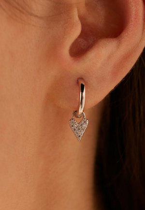 Lucardi, MODERN BASICS - Earrings - silver-coloured white zirconia