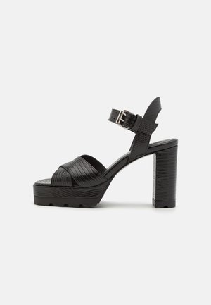 The Kooples CHAUSSURES - Sandalen met plateauzool - black