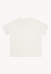Witte katoenen t-shirt, korte mouwen, losse pasvorm, met een ronde hals. Gladde textuur en geen zichtbare graphics of patronen op de achterkant.