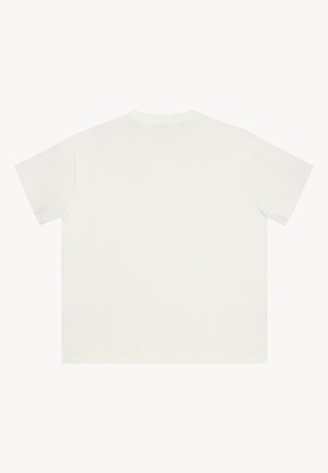 Witte katoenen t-shirt, korte mouwen, losse pasvorm, met een ronde hals. Gladde textuur en geen zichtbare graphics of patronen op de achterkant.