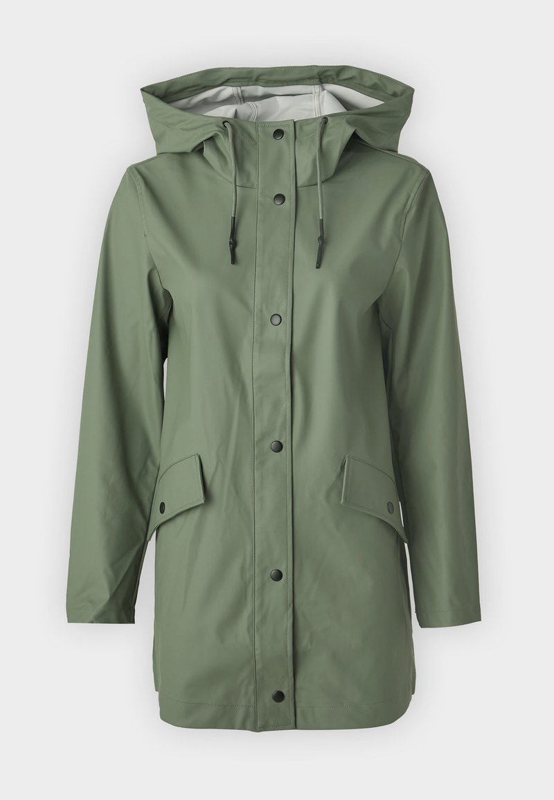 Vêtements Imperméables Femme Coupe Pluie Femme ONLELISA Veste De Pluie | Vert Moyen Only Femme Veste Imperméable Femme