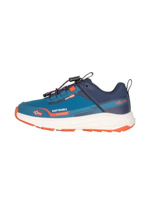 TROLLKIDS, KIDS BJORDAL HIKER UNISEX - Hiking shoes - nordic blue/mystic blue/fire red