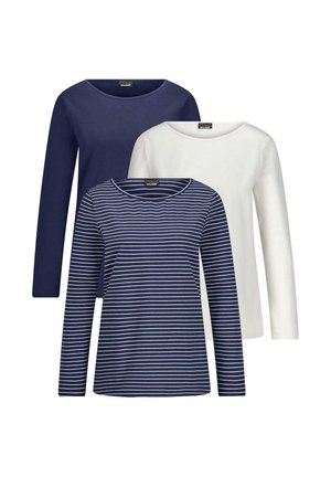 SET 3ER-PACK  - T-shirt à manches longues - navy   cream   navy   striped