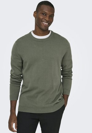 Only & Sons, ONSALEX REG 12 CREW KNIT NOOS - Maglione - castor gray