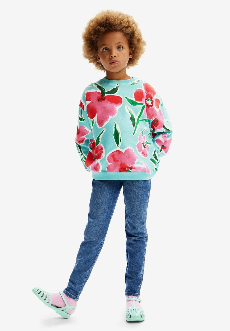 Felpa Desigual Con Cappuccio Per Bambine E Ragazze, Regular Fit Con Dettagli Sfrangiati E Combinazione Tessuti - copertina