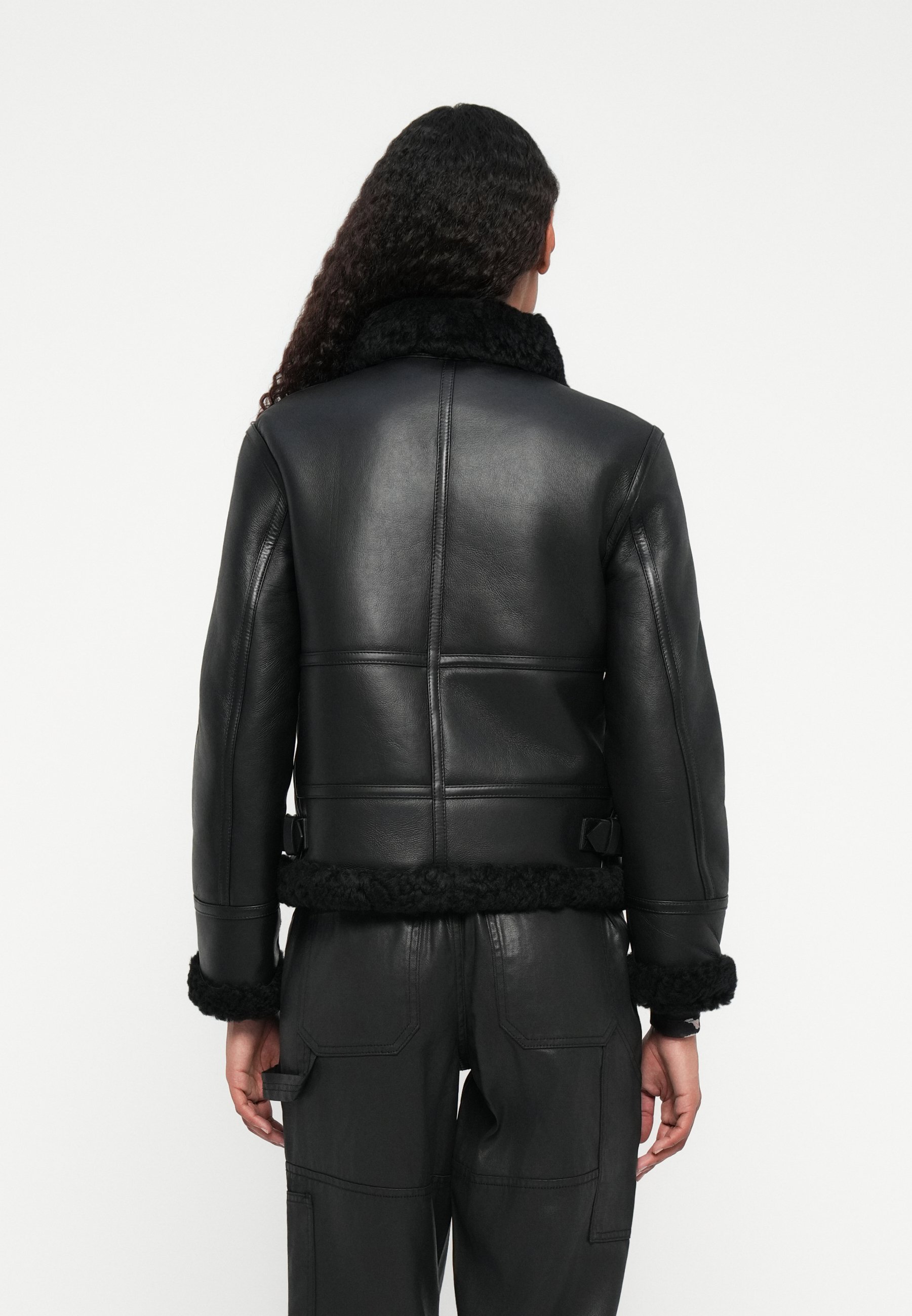 AllSaints LOREL FLYING - Leather jacket - black/black/black - Zalando
