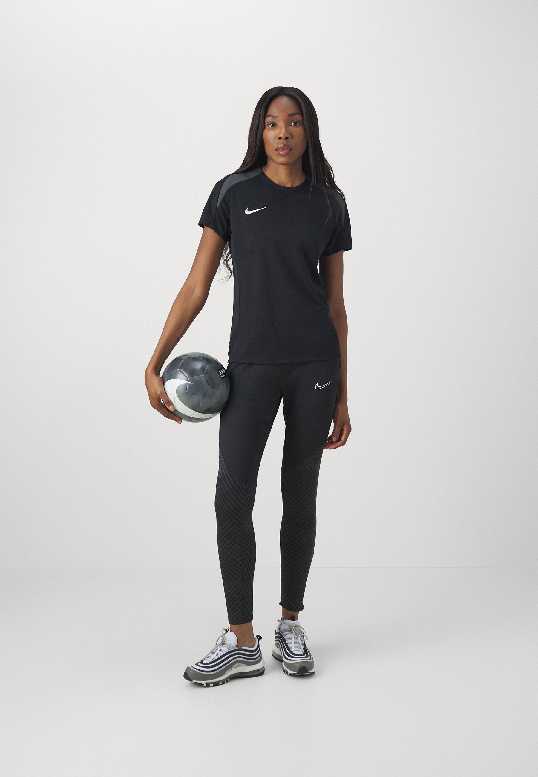 売れ筋商品|||ナイキ Tシャツ レディース トップス STRIKE TOP - Sports T-shirt - black/anthracite/white Nike Performance Sports T-shirt - black/anthracite/white