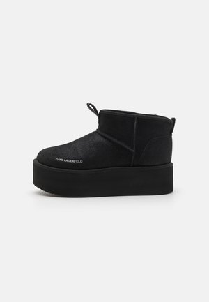KARL LAGERFELD THERMO SLIP ON - Plateaustøvletter - black shimmer