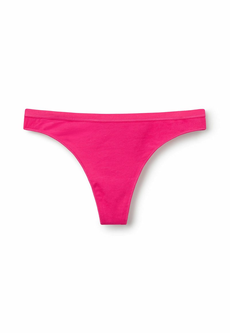 Tanghina Perizoma Rosa Brillante, Organza E Pizzo Bianco, Vita In Raso Con Fiocchi, Taglia 30-46