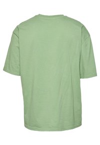 Korte mouwen t-shirt in lichtgroene katoen. Heeft een ronde halslijn en een comfortabele pasvorm met een soepele textuur en geen zichtbare patronen.