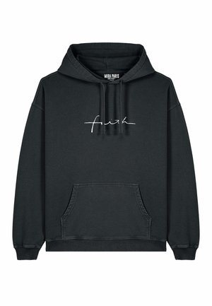 FAITH EMBROIDERY UNISEX VINTAGE HOODIE - Hoodie - black denim