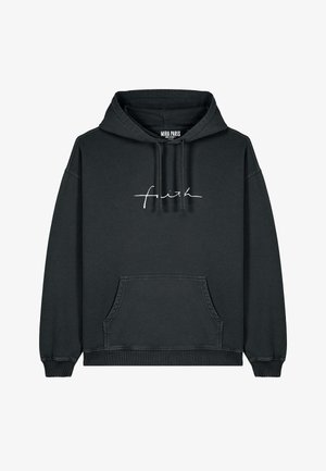 FAITH EMBROIDERY UNISEX VINTAGE HOODIE - Sweat à capuche - black denim